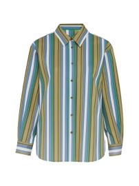 The Frankie Shop Striped long-sleeve Shirt | Green | FARFETCH at Farfetch